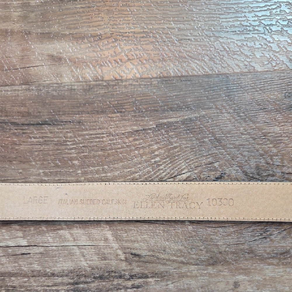 Ellen Tracy Black Leather Belt with Gold Buckle L - Picture 7 of 14